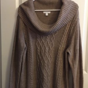 Tan Cowl Neck Sweater